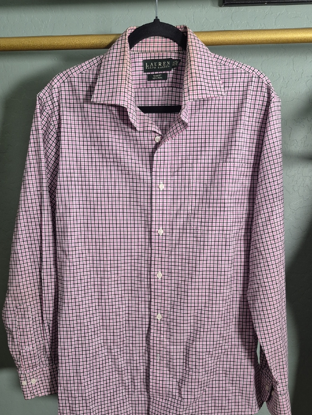 Lauren Ralph Lauren Pink and Black Checked Men’s Dress Shirt